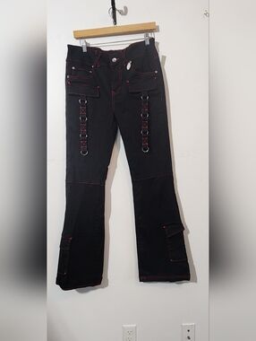 Hot Topic Black Pants with Red Contrast Stitching
